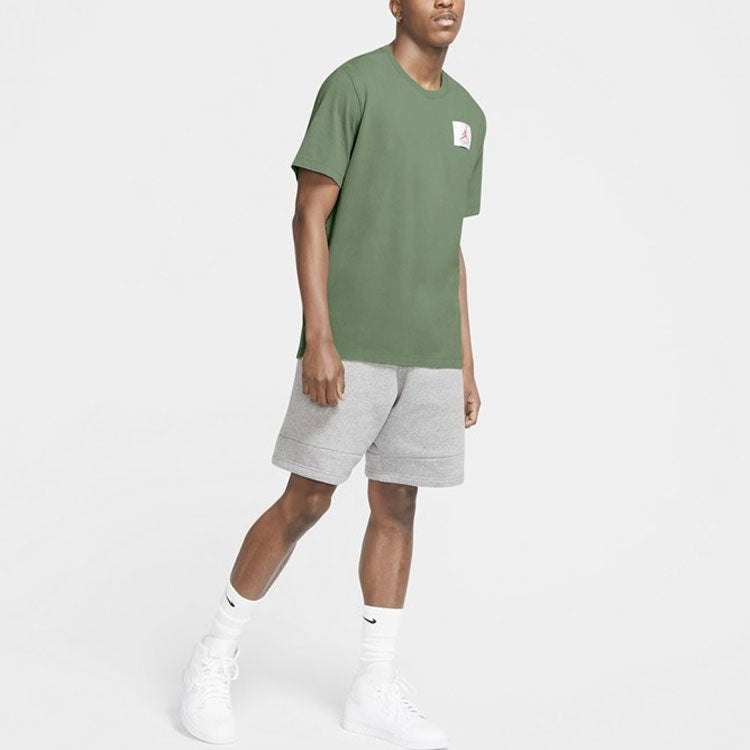 Men's Air Jordan Flight Essentials Logo Embroidered Alphabet Sports Short Sleeve Green T-Shirt CZ5060-353
