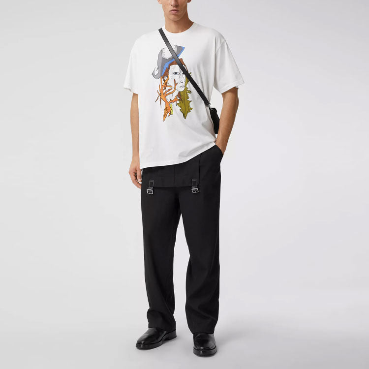 Men's Burberry SS21 Printing Cotton Short Sleeve White 45676291