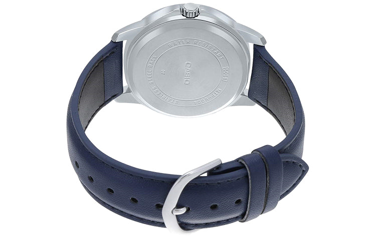 CASIO Casual Leather Band Date Men's Sports Mens Blue Analog MTP-V004L-2BUDF