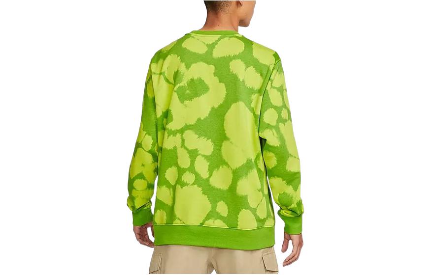 Men's Nike Sportswear Essentitals+ Pattern Full Print Round Neck Long Sleeves Green DM6915-321