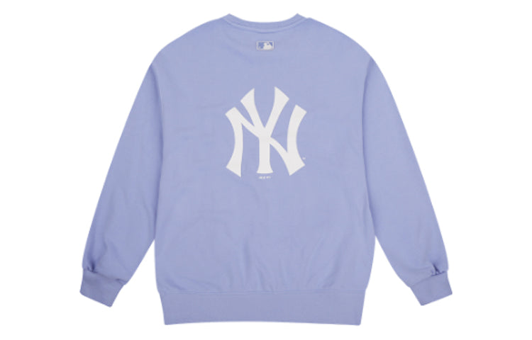 MLB NY Long Sleeves Loose Classic Printing Round Neck Unisex Purple 31MTC2941-50V