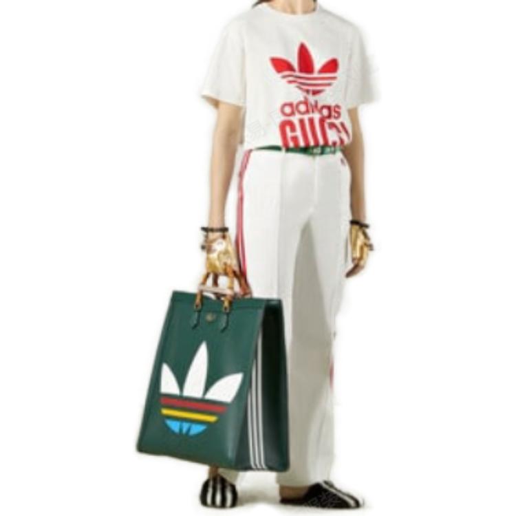 Gucci x adidas Cotton T-shirt 'White Red' 717422XJEXI9095