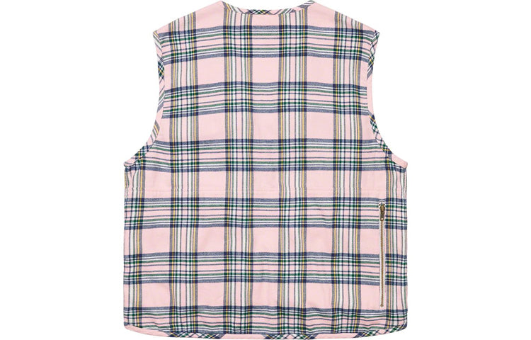 Supreme Tartan Flannel Cargo Vest 'Pink Blue Green' SUP-FW20-307