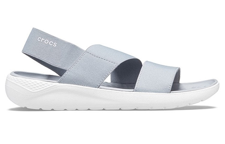 (WMNS) Crocs LiteRide Gray Light Blue Sandals 'Gray White' 206081-00J