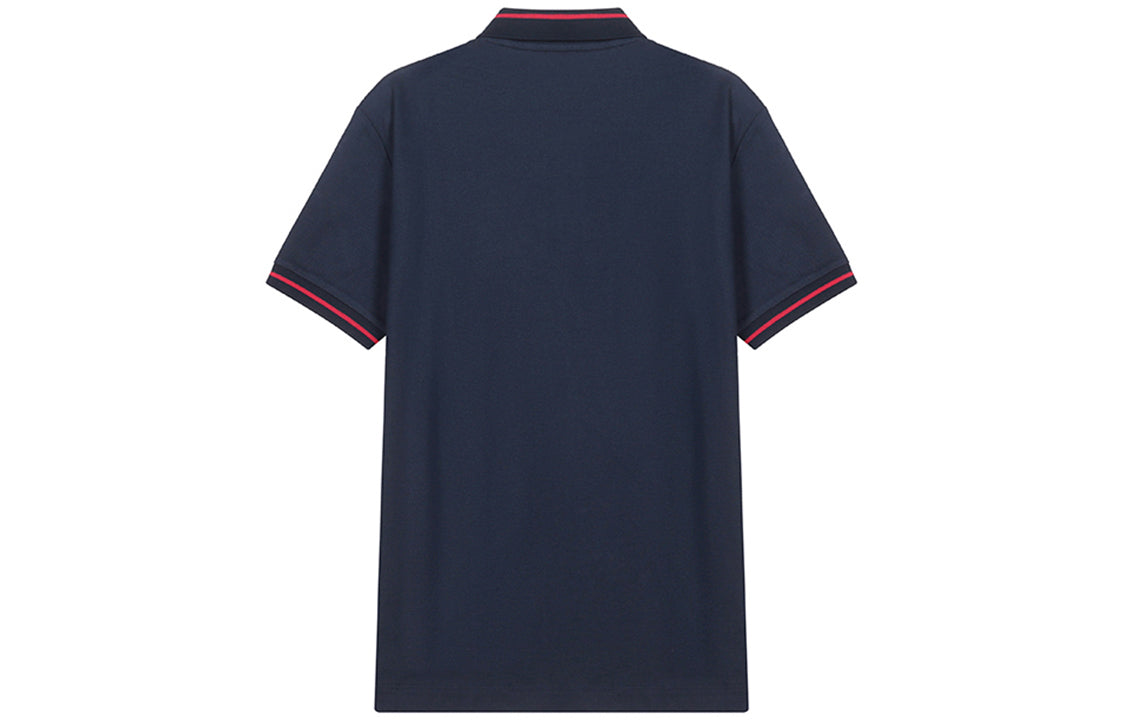 Men's Burberry Cotton Short Sleeve Polo Shirt Navy Blue 80259741