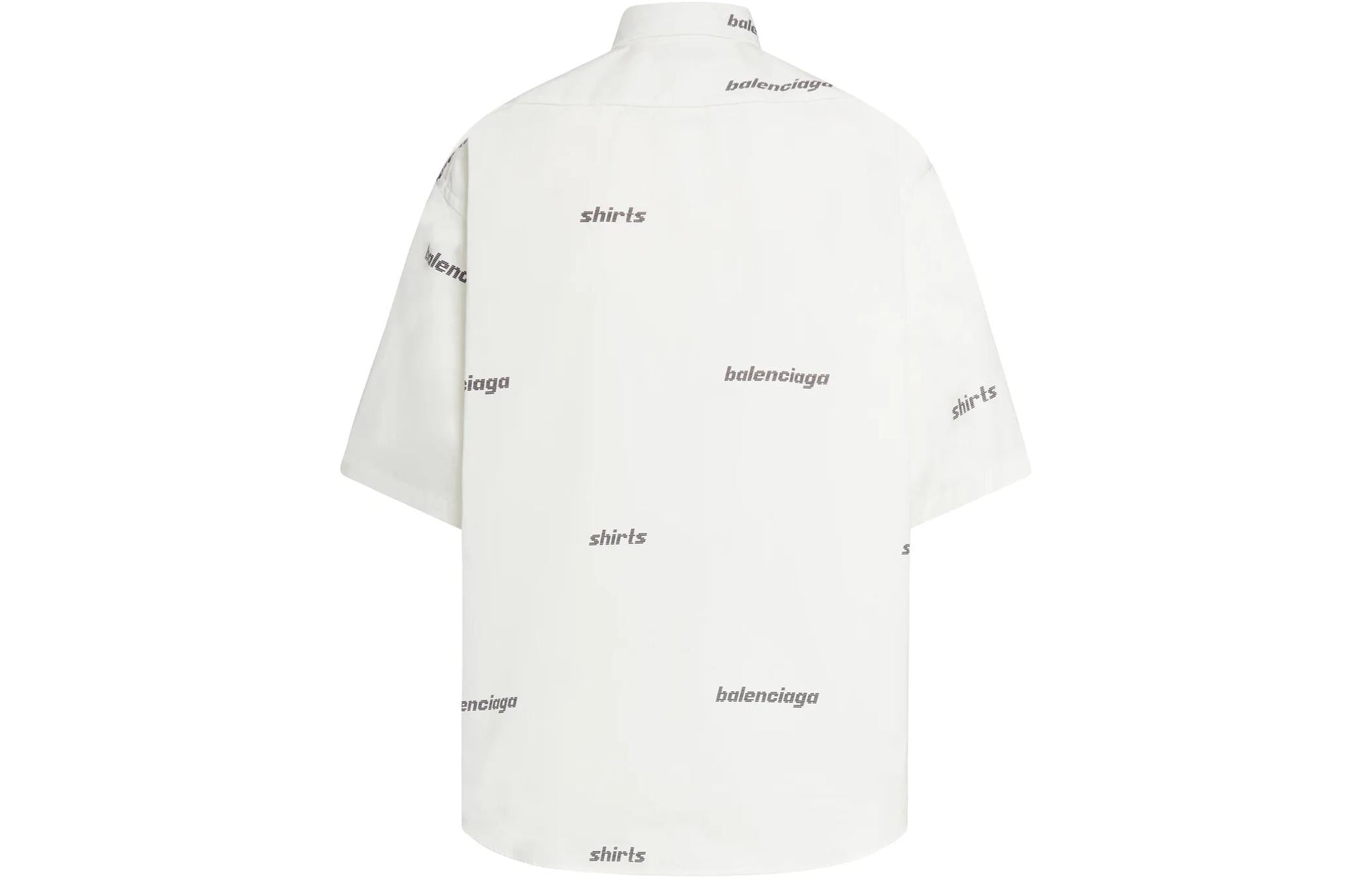 Balenciaga All Over Logo Short Sleeve Shirt 'White Black' 681702TOL659040