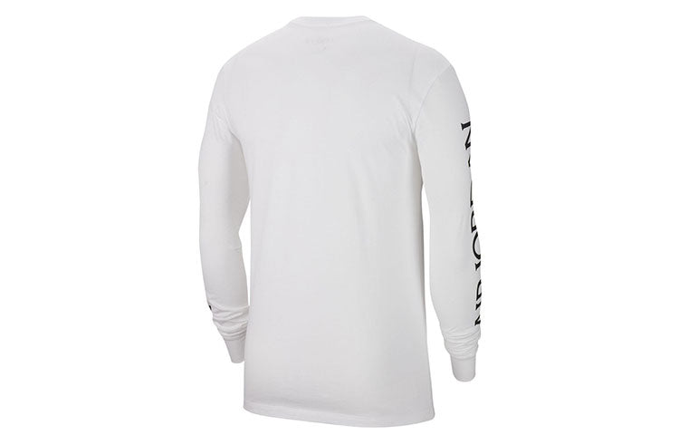Air Jordan Casual Sports Round Neck Pullover Long Sleeves White AT8897-100