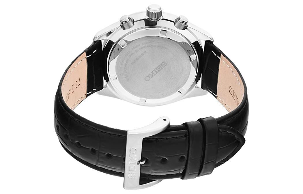 Men's SEIKO Three Eyes Sports Business Belt Watch Beige SSB383P1