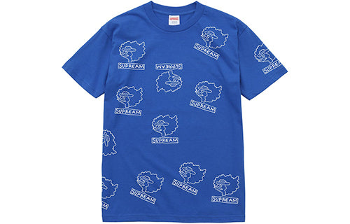 Supreme FW17 Gonz Heads Tee Royal Sausage Mouth Cartoon Short Sleeve Royal Blue T-Shirt SS18-0283