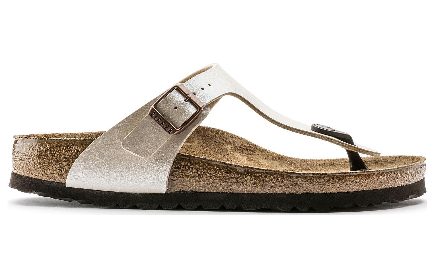 Birkenstock Gizeh Birko-Flor Graceful Narrow Fit Sandals 'Pearl White' 0943873