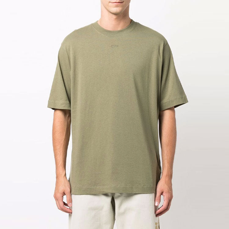 Off-White SS21 Rubber Arrow Printing Short Sleeve Slim Fit Version Green OMAA119F21JER0125555