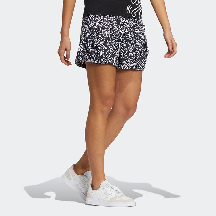 (WMNS) adidas Neo X Keith Haring Shorts Asia Sizing 'Black White' HD7263