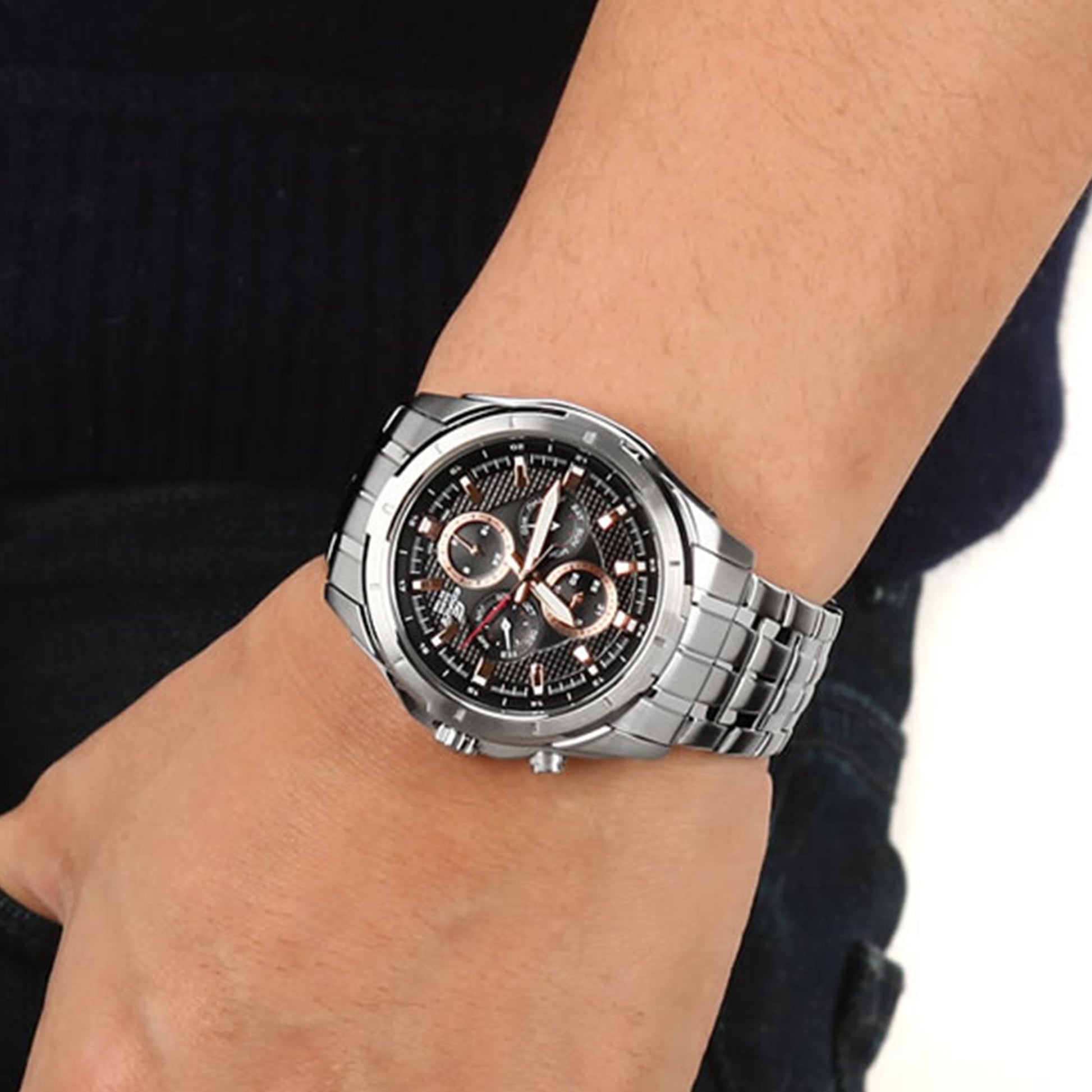 Casio Edifice Analog Watch 'Silver Metallic Black Gold' EF-328D-1A5V