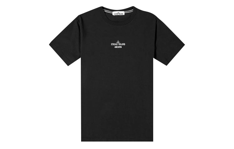 STONE ISLAND Archivio Print Tee Back Pattern Short Sleeve Unisex Black 72152NS92-V0029