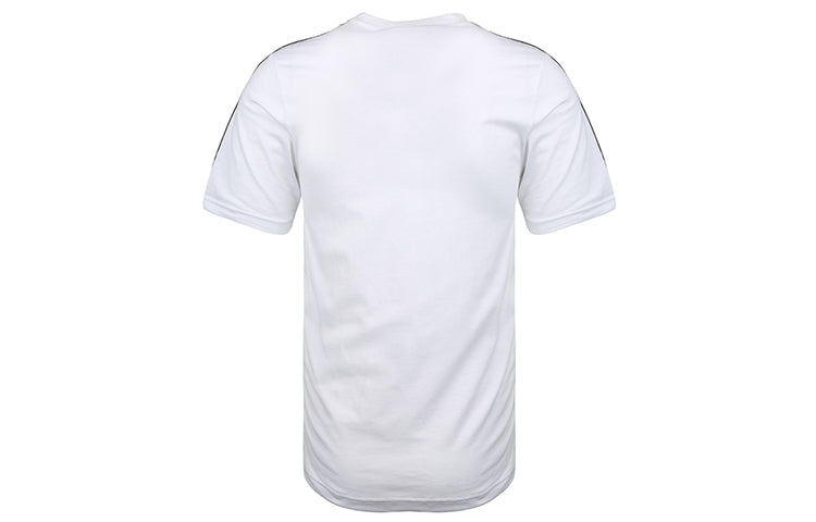 adidas E 3S Tee Classic Stripe Training Sports Round Neck Short Sleeve White DU0441