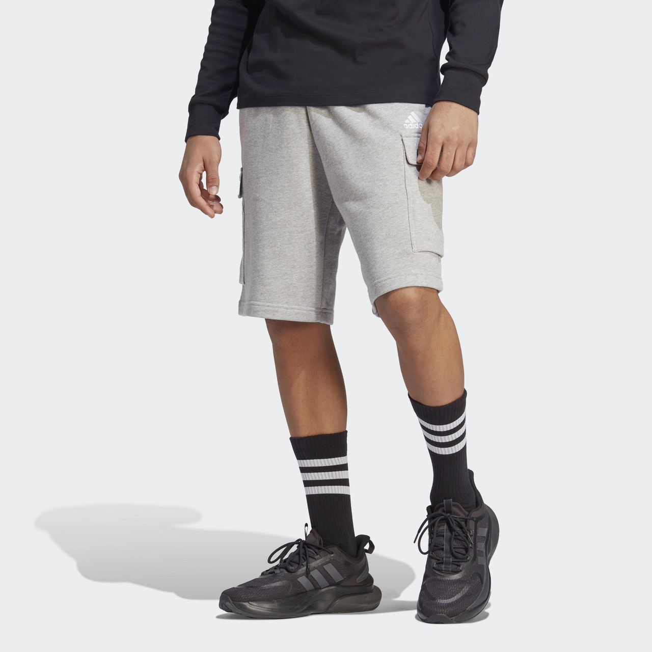 adidas Essentials French Terry Cargo Shorts Asia Sizing 'Grey' HA4340