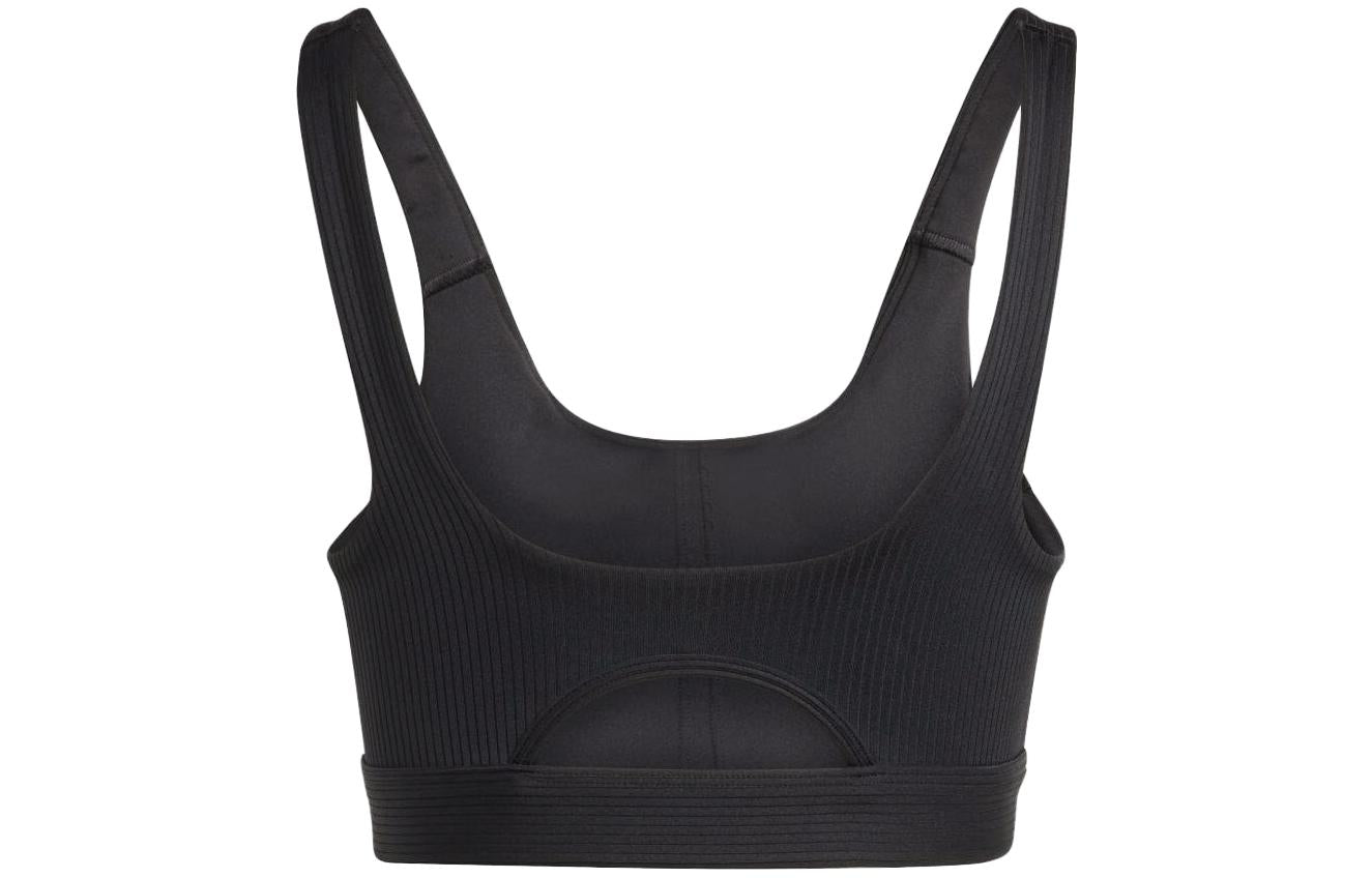 (WMNS) adidas Training Light-Support Ribbed Bra 'Black' HZ9024