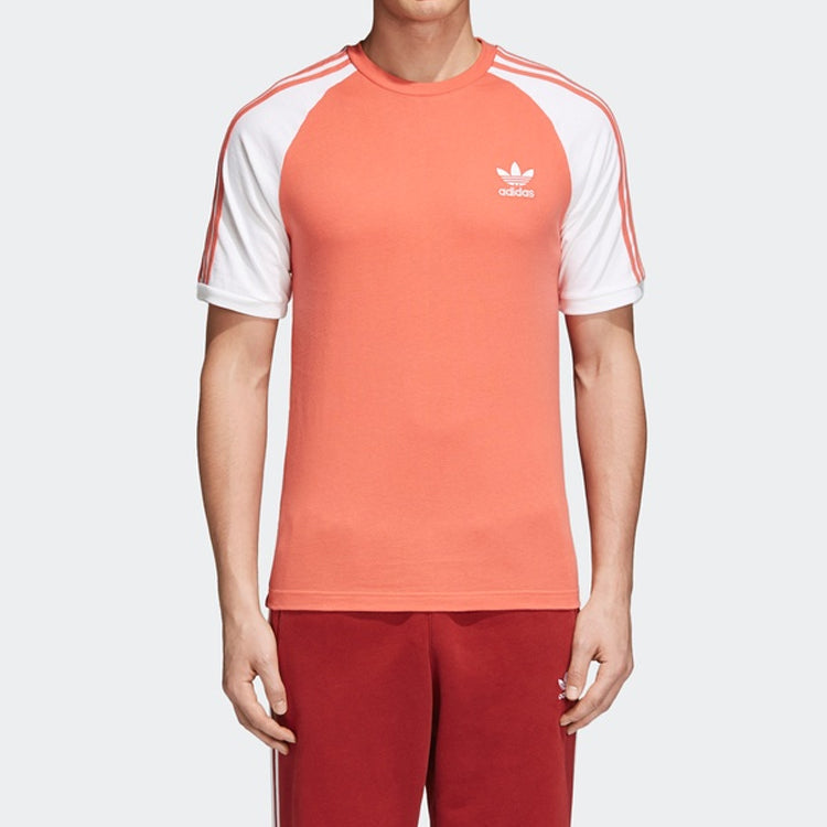 adidas originals Sports Round Neck Short Sleeve 70 Retro Pink CW1204