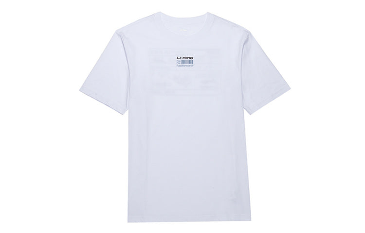 Li-Ning Sports Fashion Series Printing Round Neck Short Sleeve White AHSQ313-2