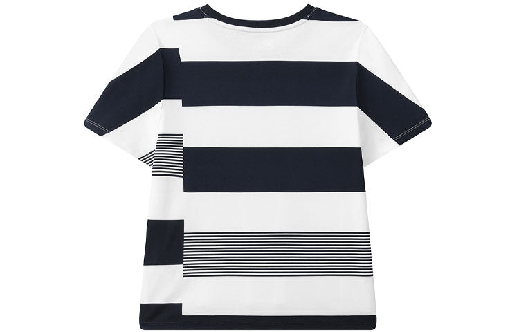 (WMNS) FILA Stripe Round Neck Short Sleeve White F11W122130F-WT