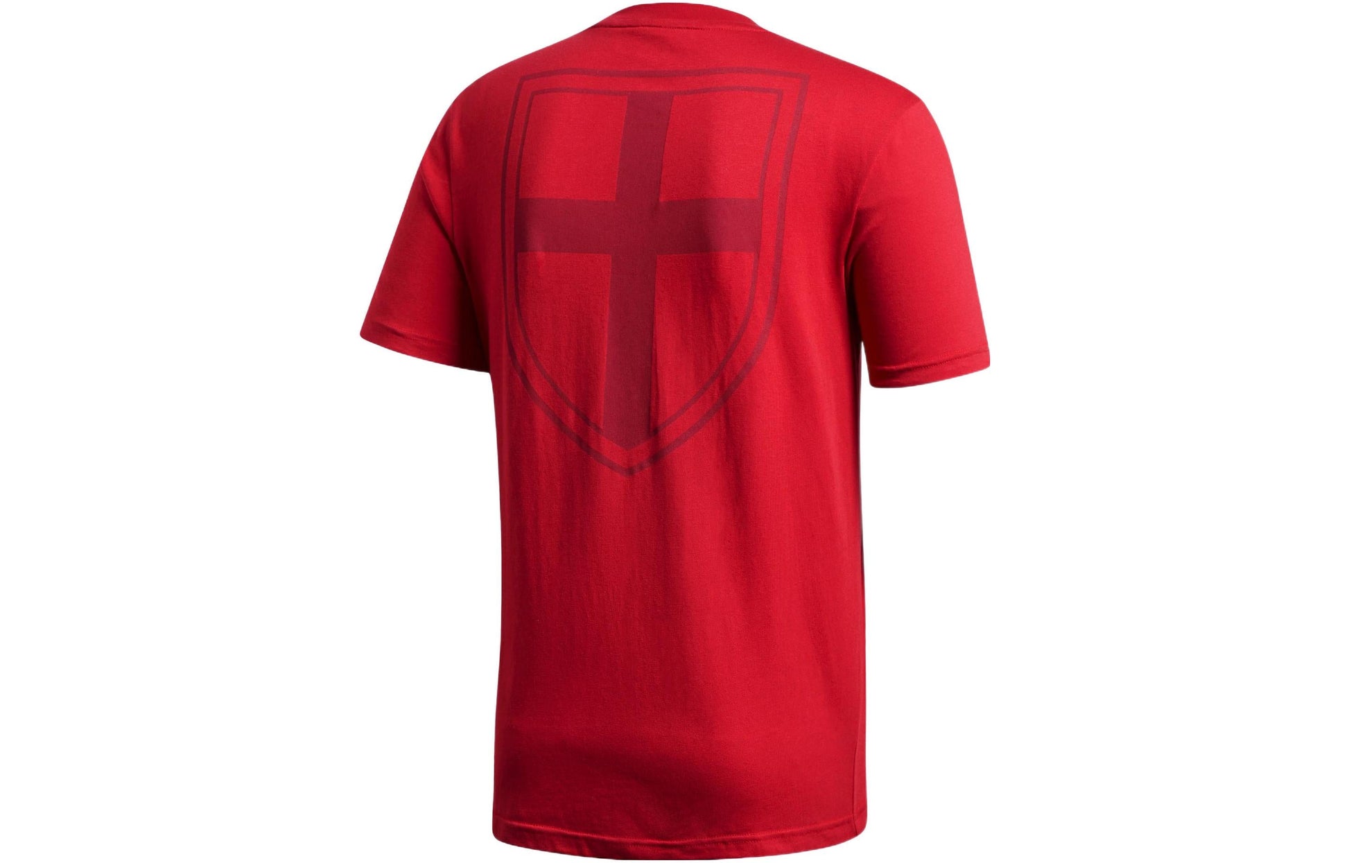 Men's adidas England Geometry Pattern Logo Round Neck Casual Sports Short Sleeve Red T-Shirt FK3570