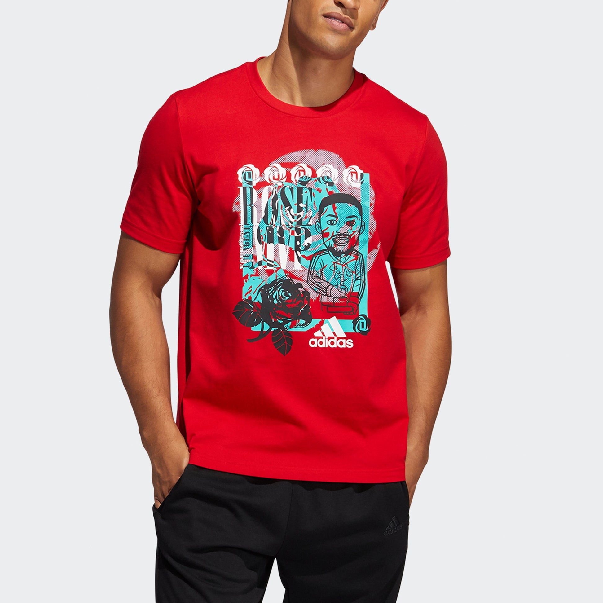adidas Rose Avatar Mvp Basketball Casual Sports Cartoon Short Sleeve Red GP3441
