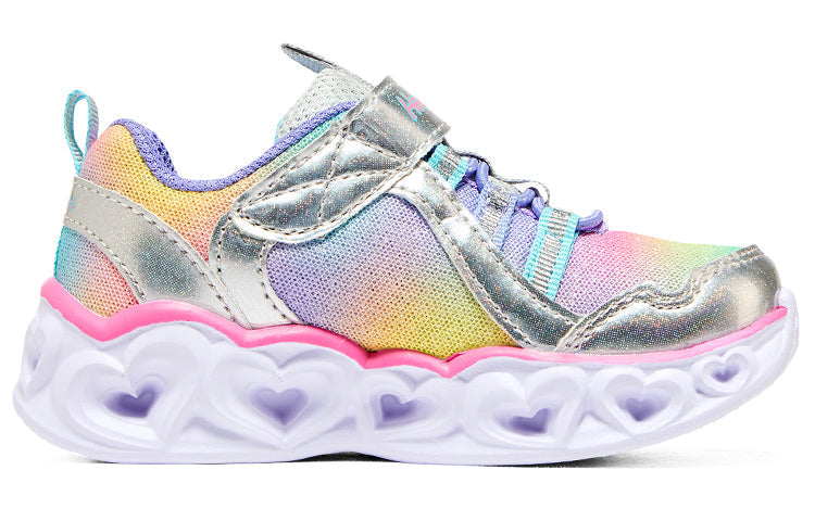 (PS) Skechers Heart Lights 'Silver Multi' 302308N-SMLT