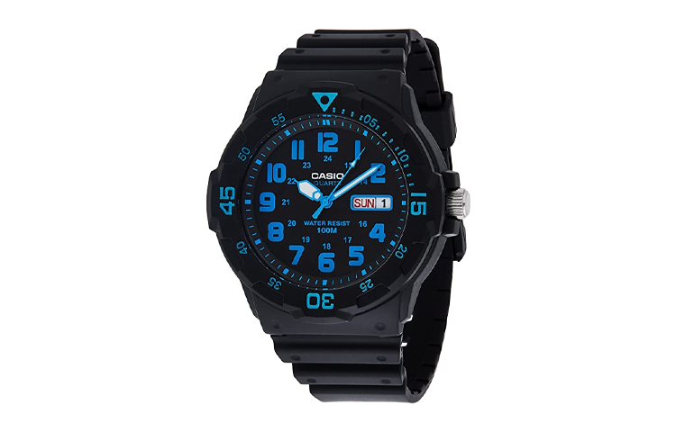 CASIO Sports Quartz Mens Black/Blue Analog MRW-200H-2B
