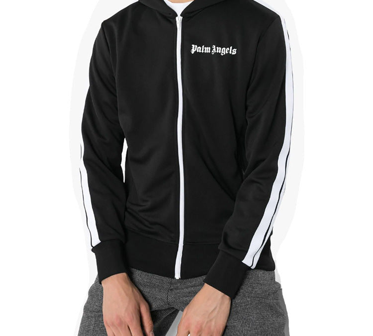 Men's PALM ANGELS Logo Sports Jacket Black PMBD025E20FAB0031001