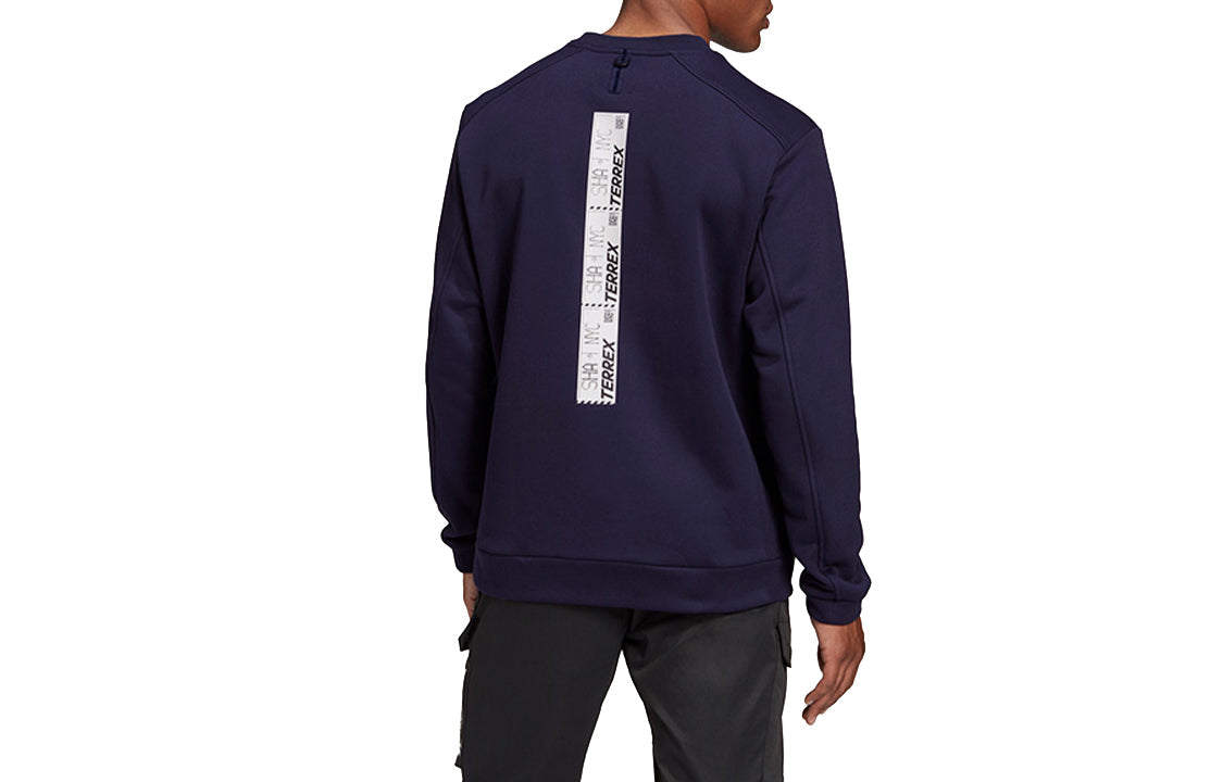 adidas Terrex Outdoor Solid Color Alphabet Pullover Blue Black GF0041
