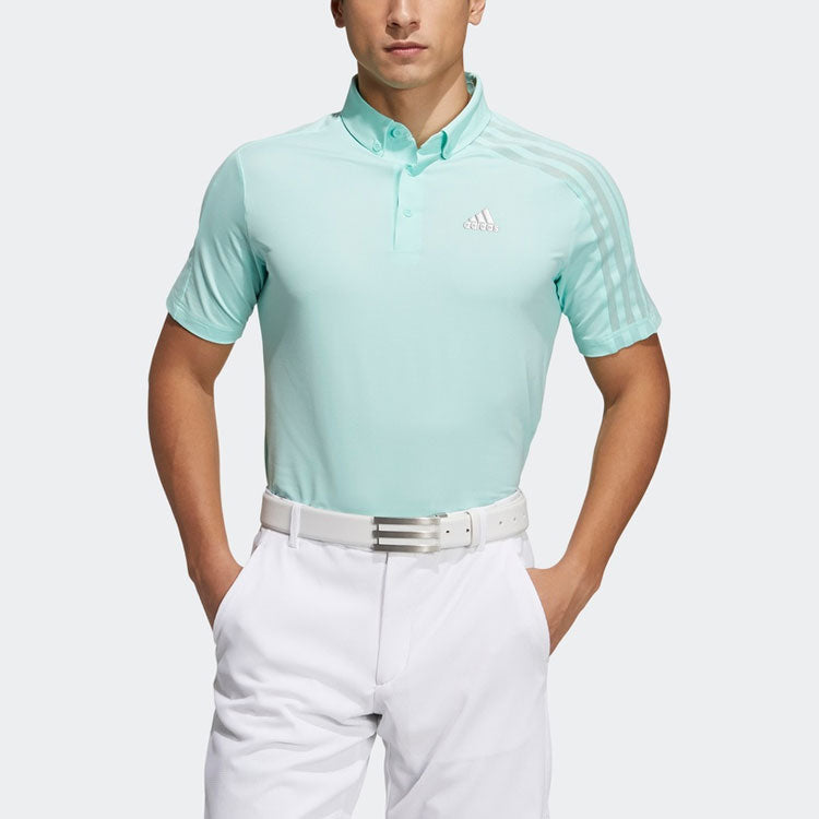 adidas Golf Sports Solid Color Short Sleeve Polo Shirt Green GM3616