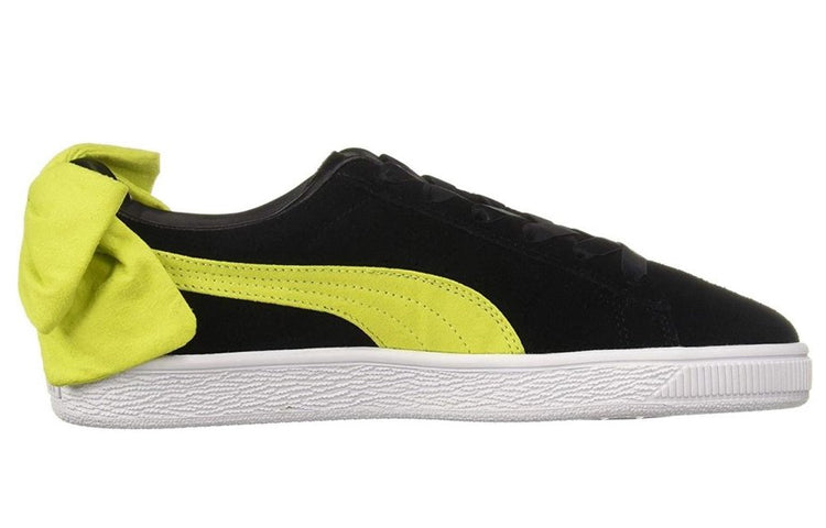 (WMNS) PUMA Suede Bow Block Casual Leisure Board Shoes Black 367453-03