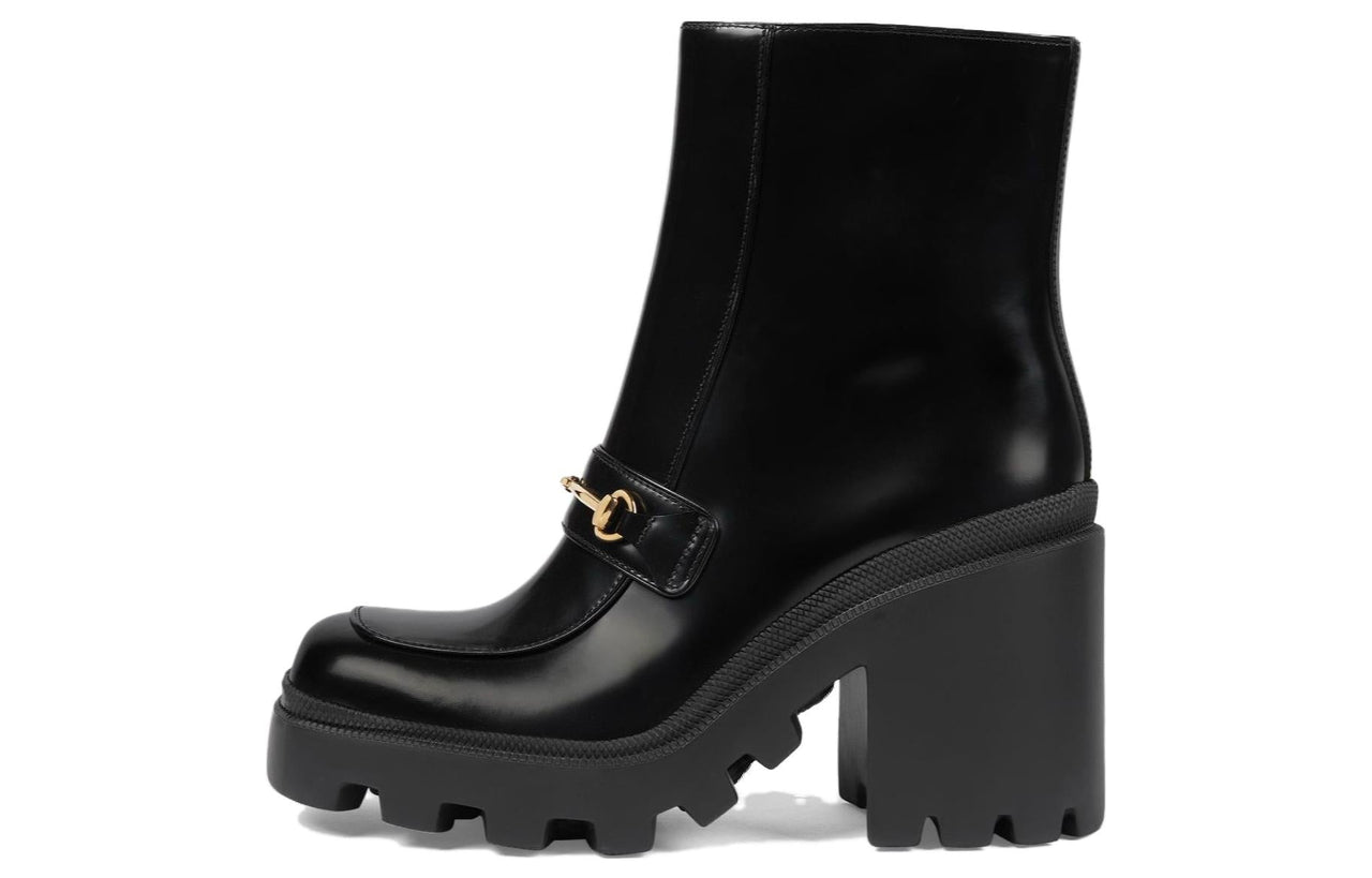 (WMNS) Gucci Boot With Horsebit 'Black' 750589-AACAT-1000