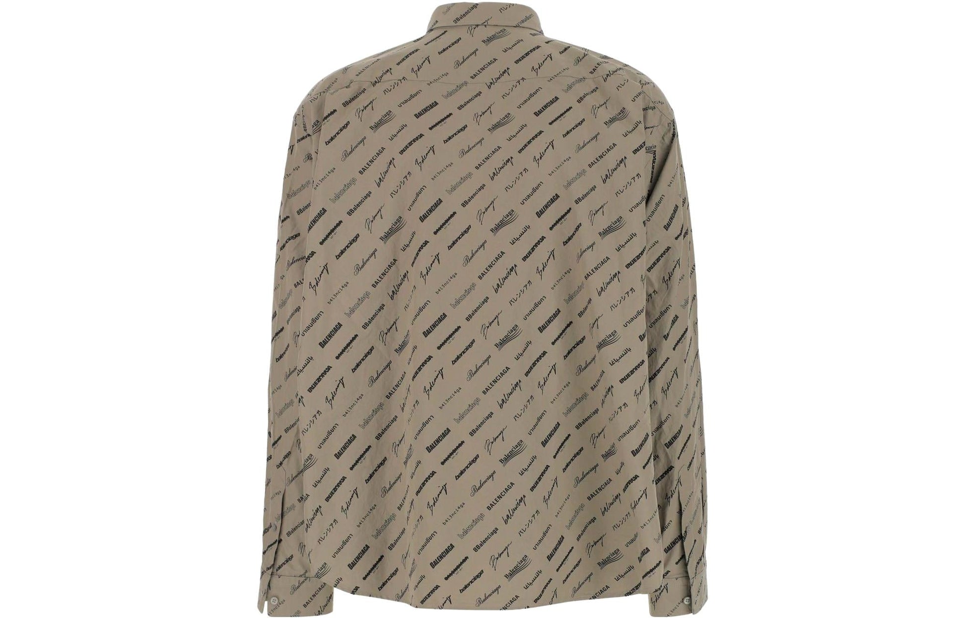 Balenciaga Logomania All Over Long Sleeve Shirt 'Beige' 662983TNLL19763