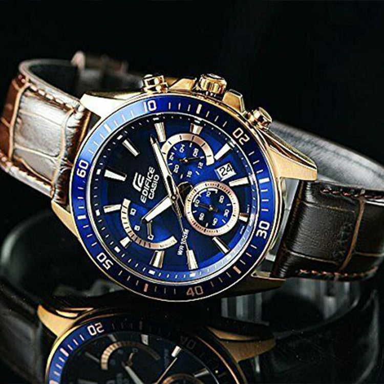 Casio Edifice Sheen Analog Watch 'Brown Royal Blue Gold' EFR-552GL-2A