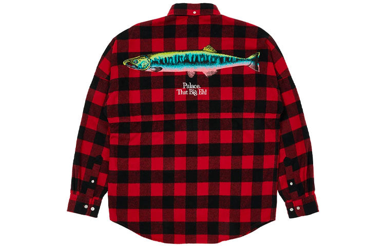 PALACE Unisex Embroidery Plaid Shirt Black/Red P20SHT012