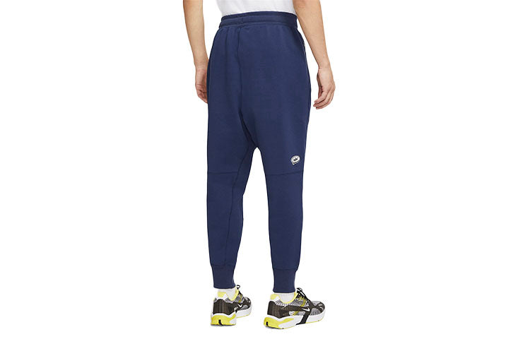 Nike Sportswear Airmoji Embroidered Bundle Feet Knit Sports Pants Navy Blue Dark  CU4262-410
