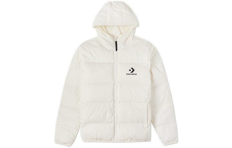 Converse Classic Casual Warm Hooded Down Jacket Asia Sizing 'White' 10023695-281