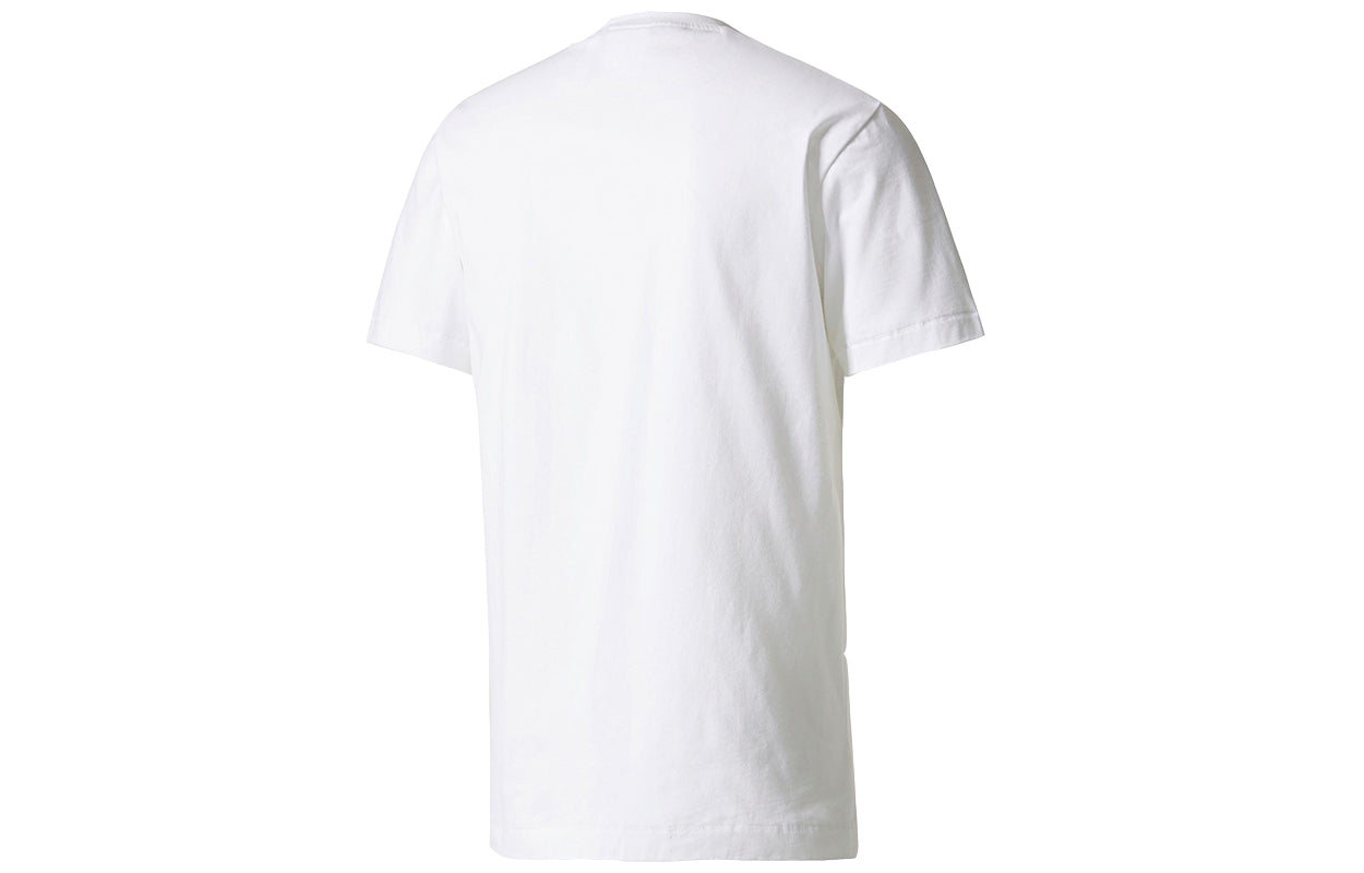 adidas originals Printing Pocket Casual Sports Round Neck Short Sleeve White BS2482