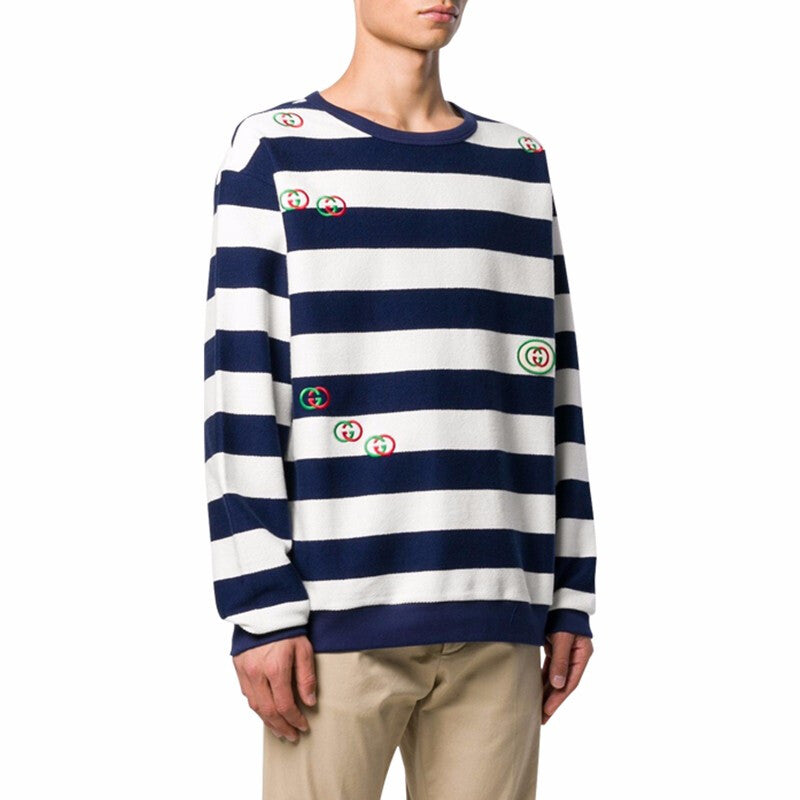 Gucci Striped Crewneck Jumper 'Navy White' 581969-XJBKQ-4759