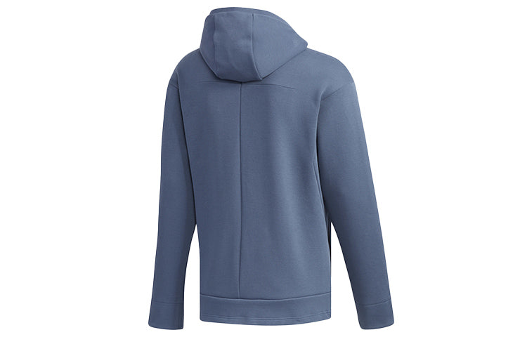 adidas logo Cozy Casual Sports Hooded Jacket Blue FK4485