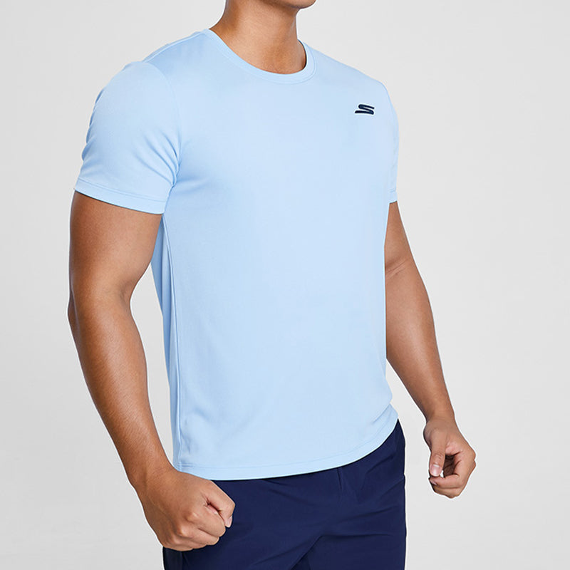 Men's Skechers Training Running Sports Knit Short Sleeve Blue P220M052-00F5