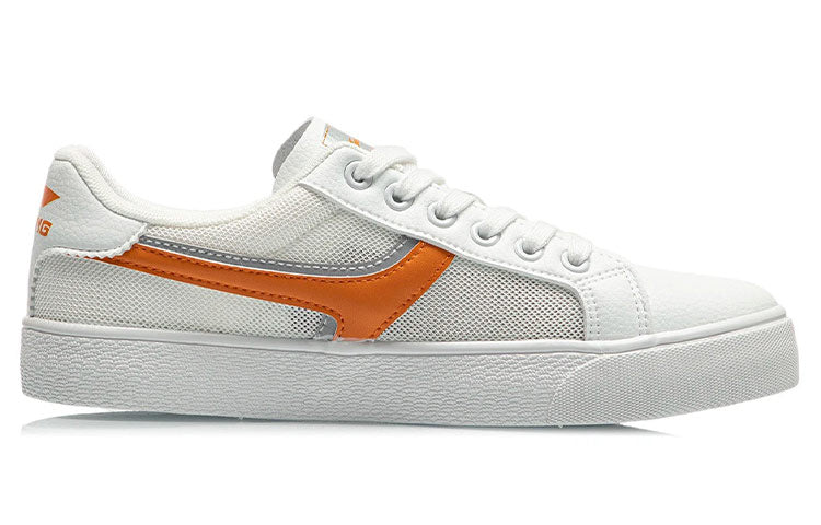 (WMNS) Li-Ning Vintage Skate Shoes 'White Orange' AGCR396-2