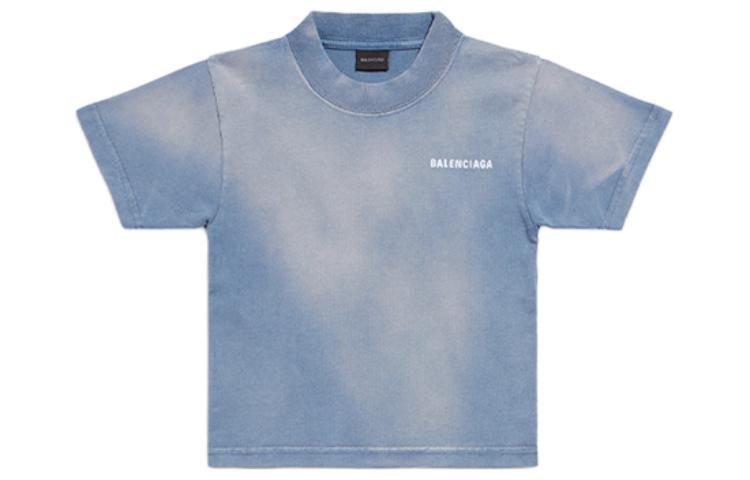 (GS) Balenciaga Back T-shirt 'Blue White' 681864TPVK14313