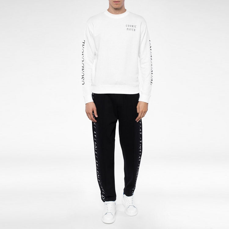 Men's Alexander McQueen Cotton Alphabet Printing Long Sleeves White 348190-RIT25-9000