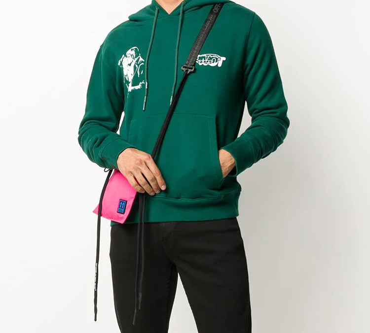 Off-White FW20 Kiss 21 Printing Hooded Pullover Men Green OMBB034E20FLE0075701