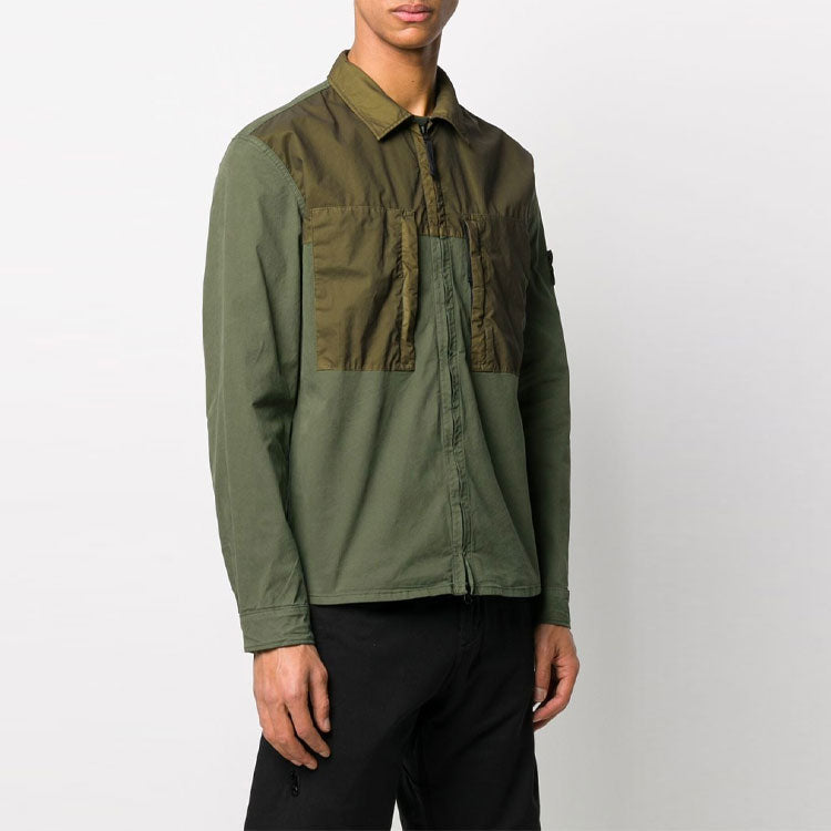 Men's STONE ISLAND Splicing Cargo Jacket Green 721510207-V0058