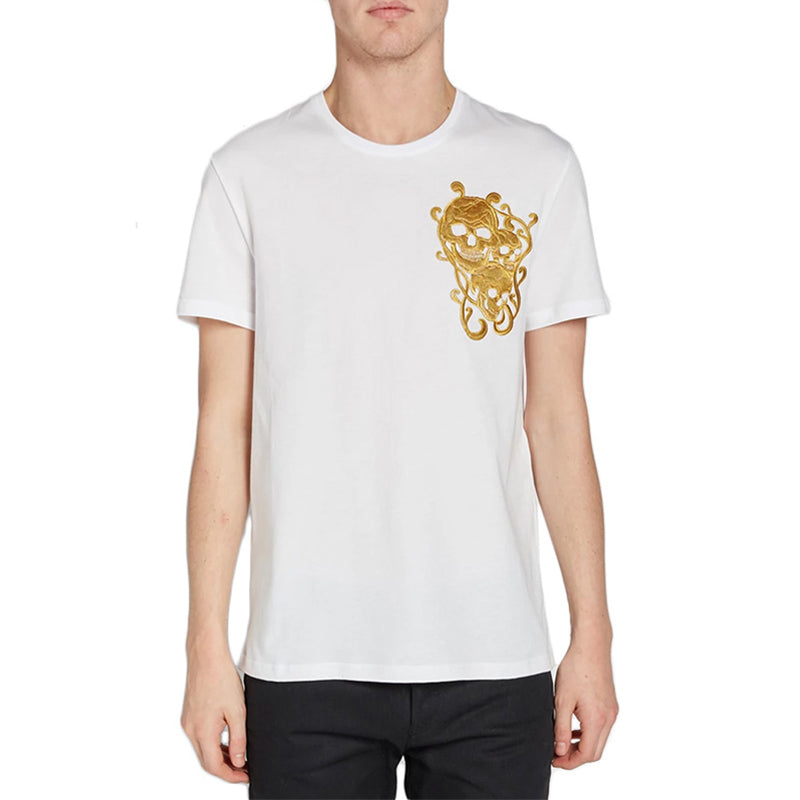 Men's Alexander McQueen Round Neck Short Sleeve White 453150-QIZP6-900