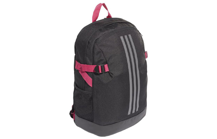 adidas Large Logo Athleisure Casual Sports Backpack Unisex Black Pink DZ9439