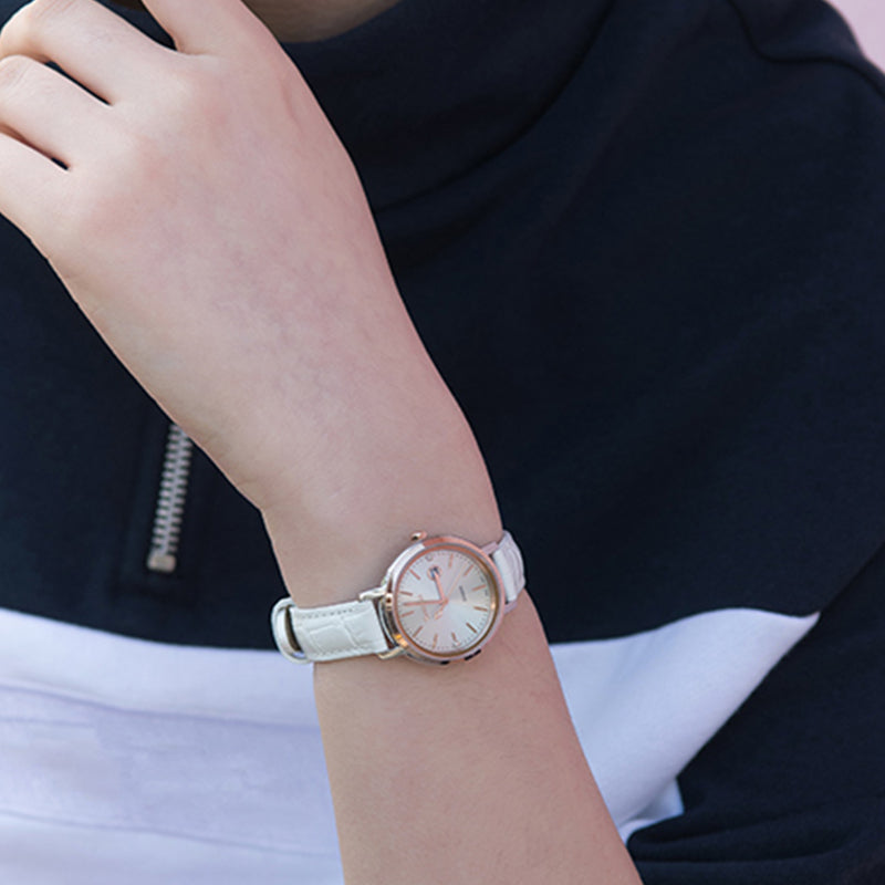 CASIO SHEEN Waterproof Solar Powered Quartz White Analog SHS-4525PGL-7APR